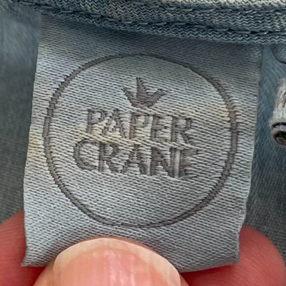 Paper Crane Denim Look Bell Sleeve Light Wash Flowy Boho Dress Size M - Picture 4 of 11